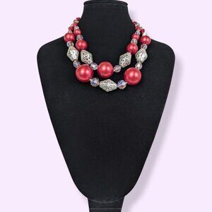 🍁Vintage Continental 2-Strand Statement Necklace